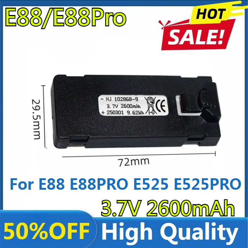 Rc Drone E88 - E88 Pil 3.7V 2600mAh E88 E88PRO