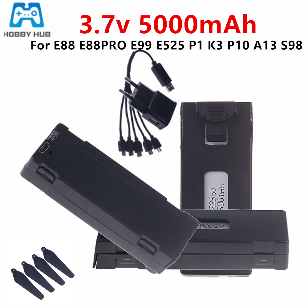 Drone Rc E99 Pro - 3.7V E88 5000mAh Şarj Edilebilir Li-ion