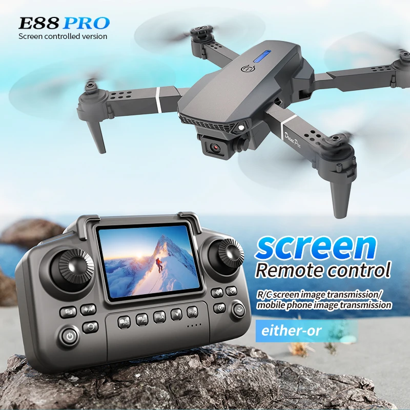 Drone E88Pro Rc 4K - E88 PRO Drone ekranlı 4K HD