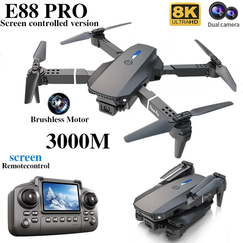 Profesyonel E88 PRO Drone, Ekr - Drone Rc Explorer incelemesi ve fiyatı